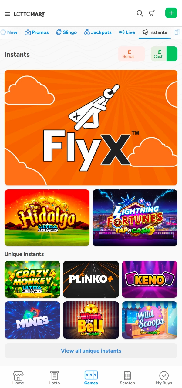 Play dynamic crash games with smooth controls at LottoMart app.