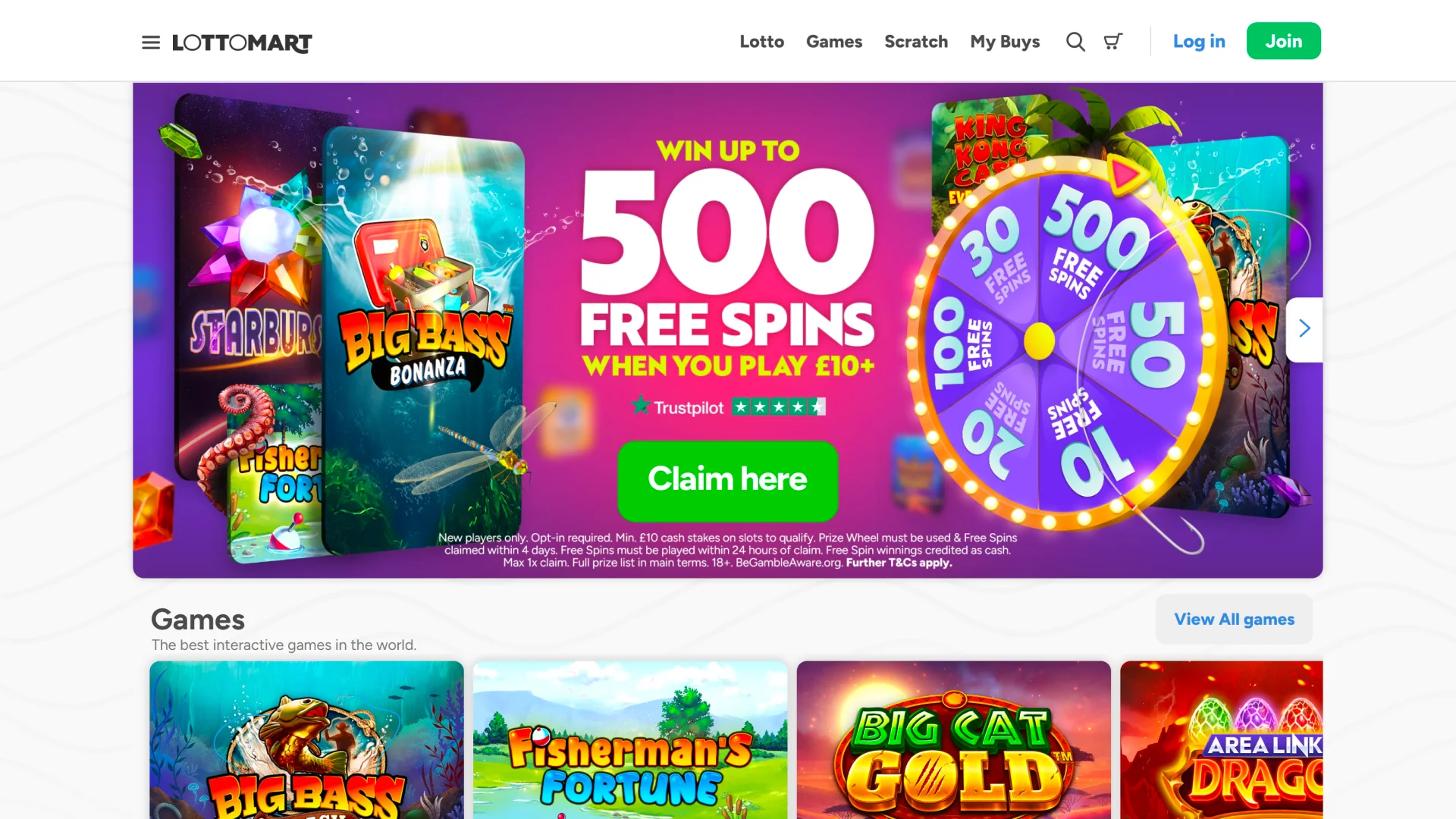 Explore the LottoMart website with a clear and responsive interface.