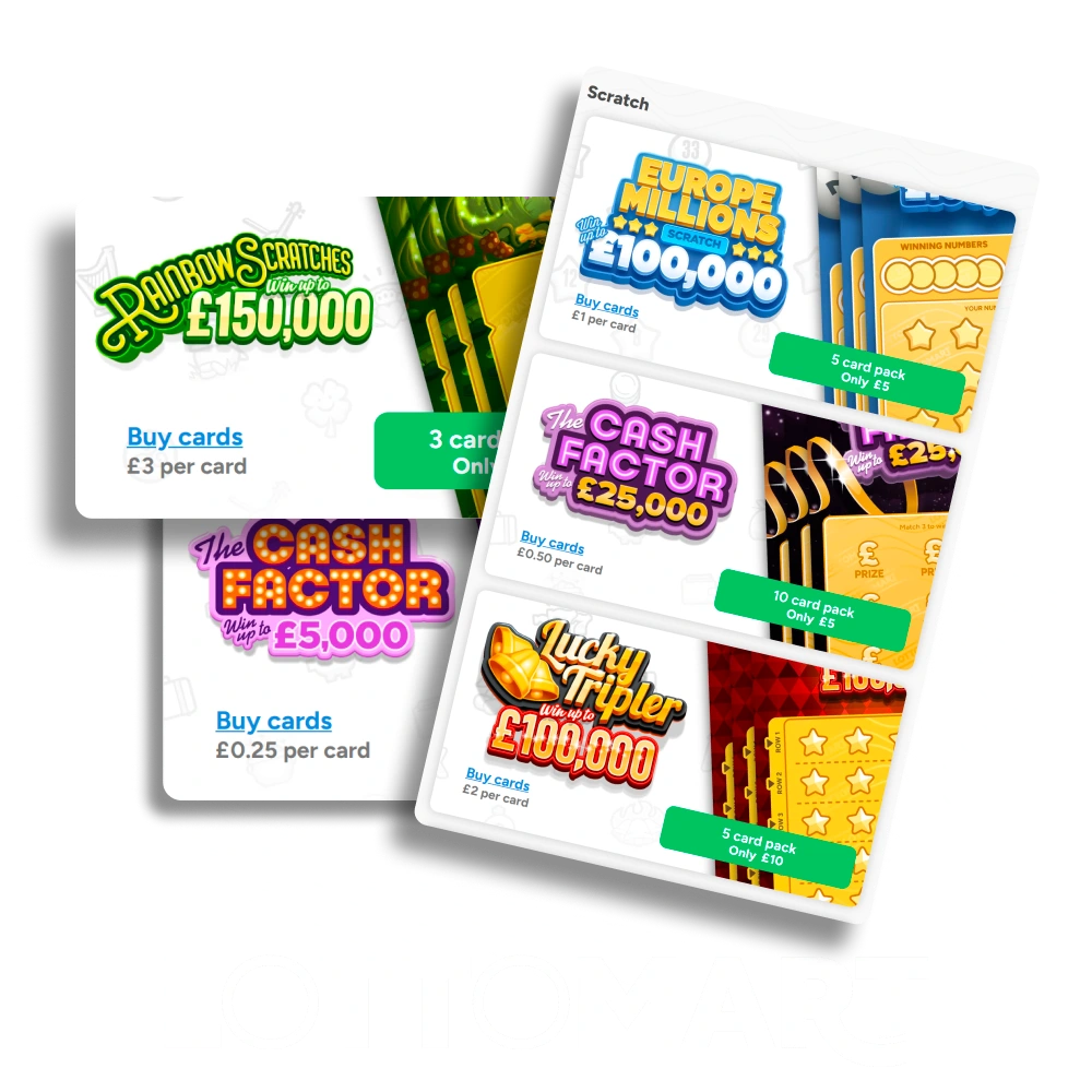 Discover easy online scratch card fun with instant wins at LottoMart.
